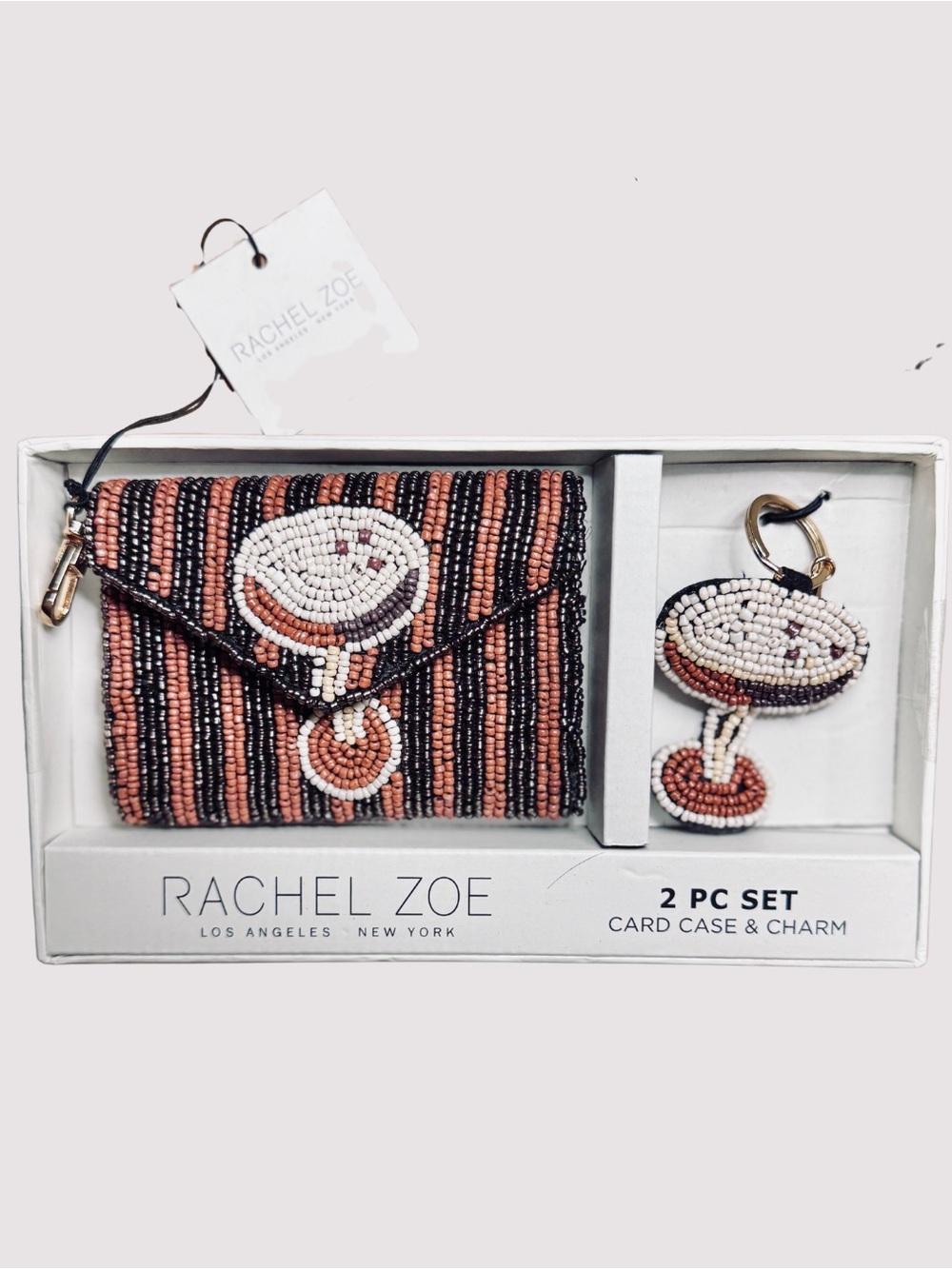Rachel Zoe Beaded Espresso Martini Card Case + Bag Charm Set 🍸 Gift Set